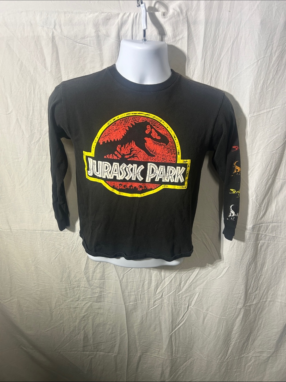 Jurassic Park Boys' Black Long-Sleeve Logo Tee